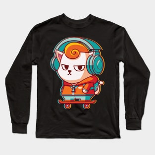 CatSoki Headphones Long Sleeve T-Shirt